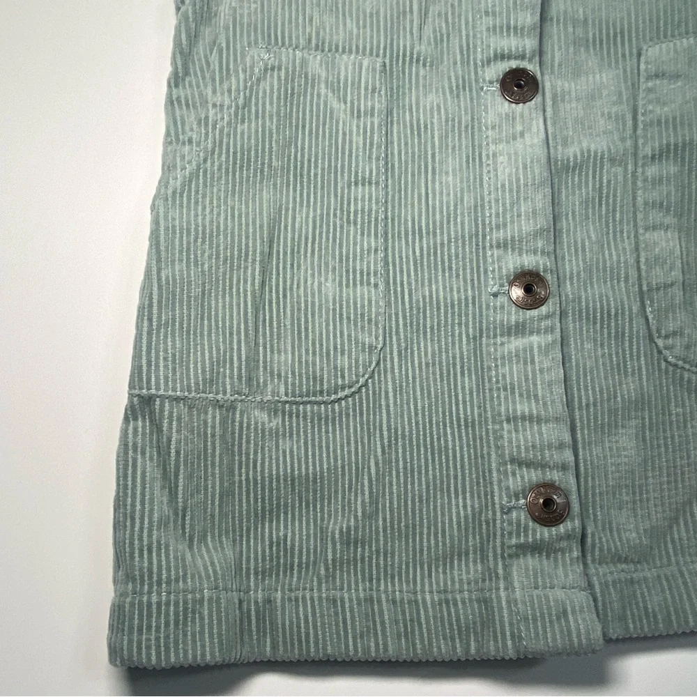 Oshkosh B'gosh Vestbak Girls 4T Celadon Green Corduroy Overall Jumper Pockets